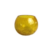 glass home decor of yellow round glass flower vase