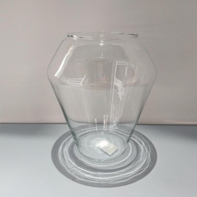 glass home decor of transparent glass vase with small open