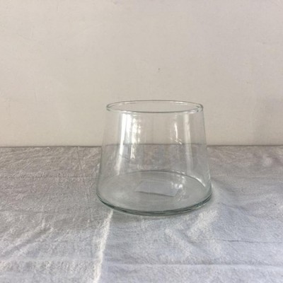 glass home decor of transparent short glass vase