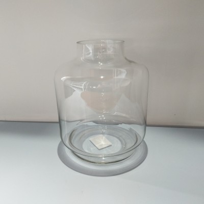 glass home decor of transparent glass vase with small open