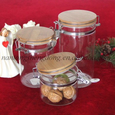 glass clear spice jar with clamp locking lid