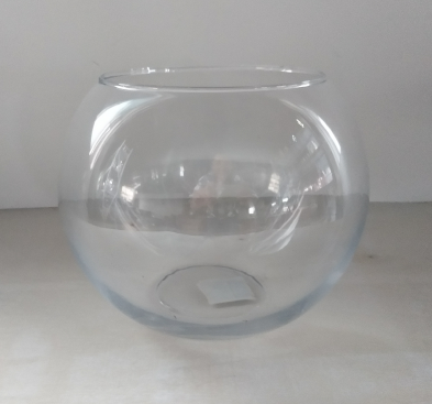 simple round transparent indoor glass fish bowl