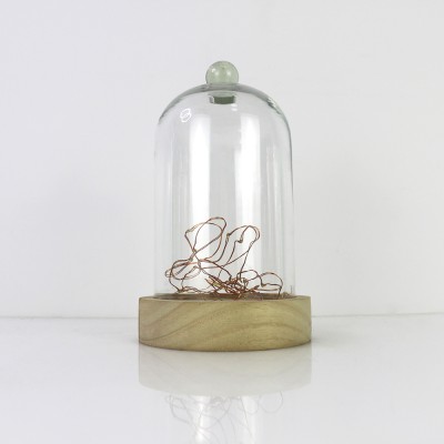 clear glass vase home decoration wedding blown wood base