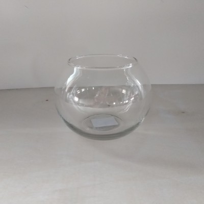 small  round glass fish bowl for home decoration