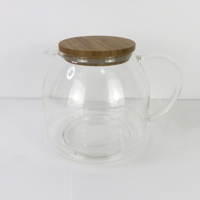 glass water bottle tea  clear tea set high borosilicate bamboo cover