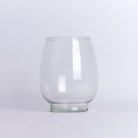 oval shaped large blown clear glass vase wholesale