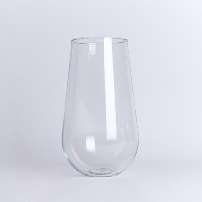 oval shaped machine made flower glass vase tableware